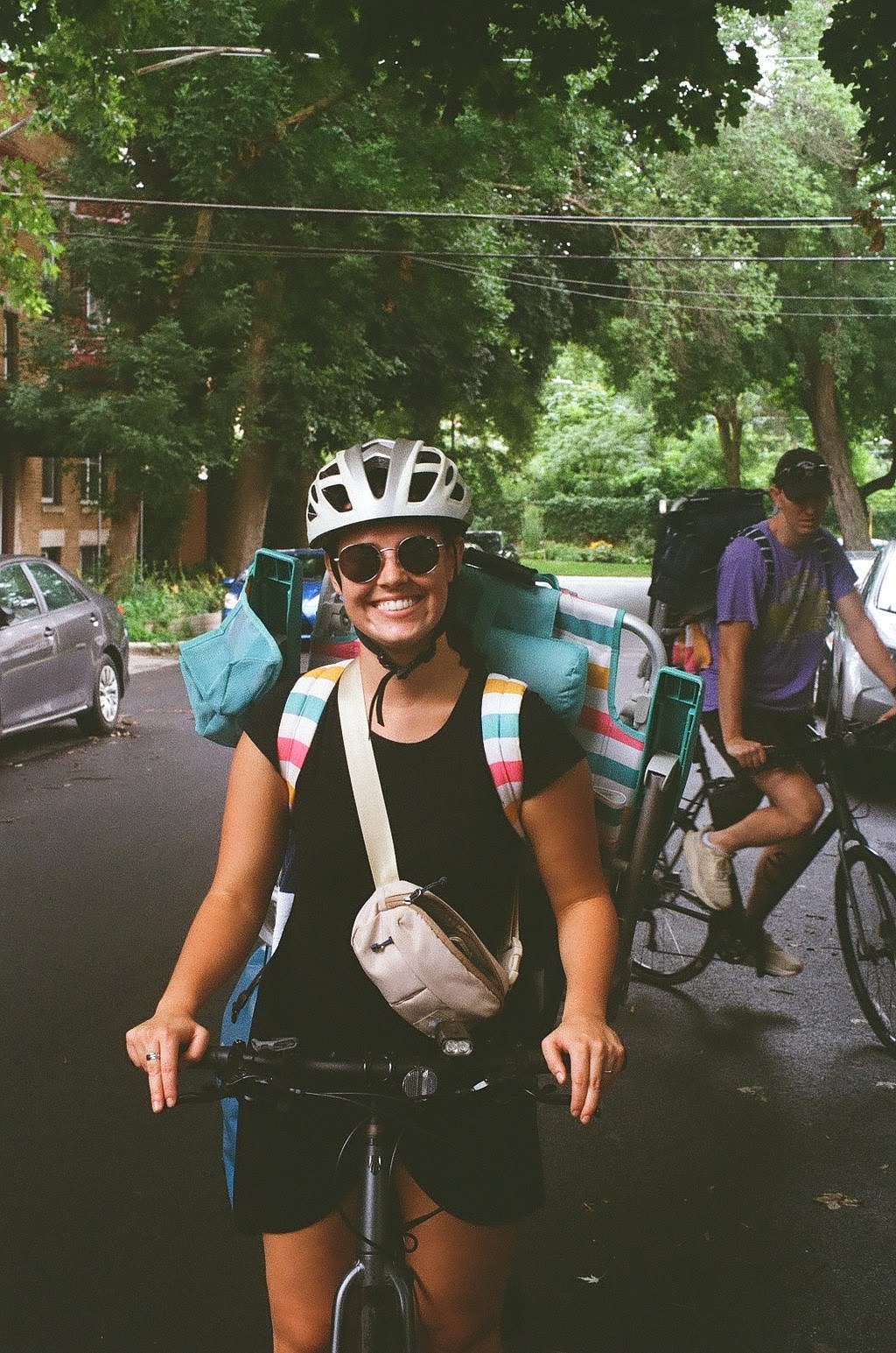 Cyclist on a Chicago street