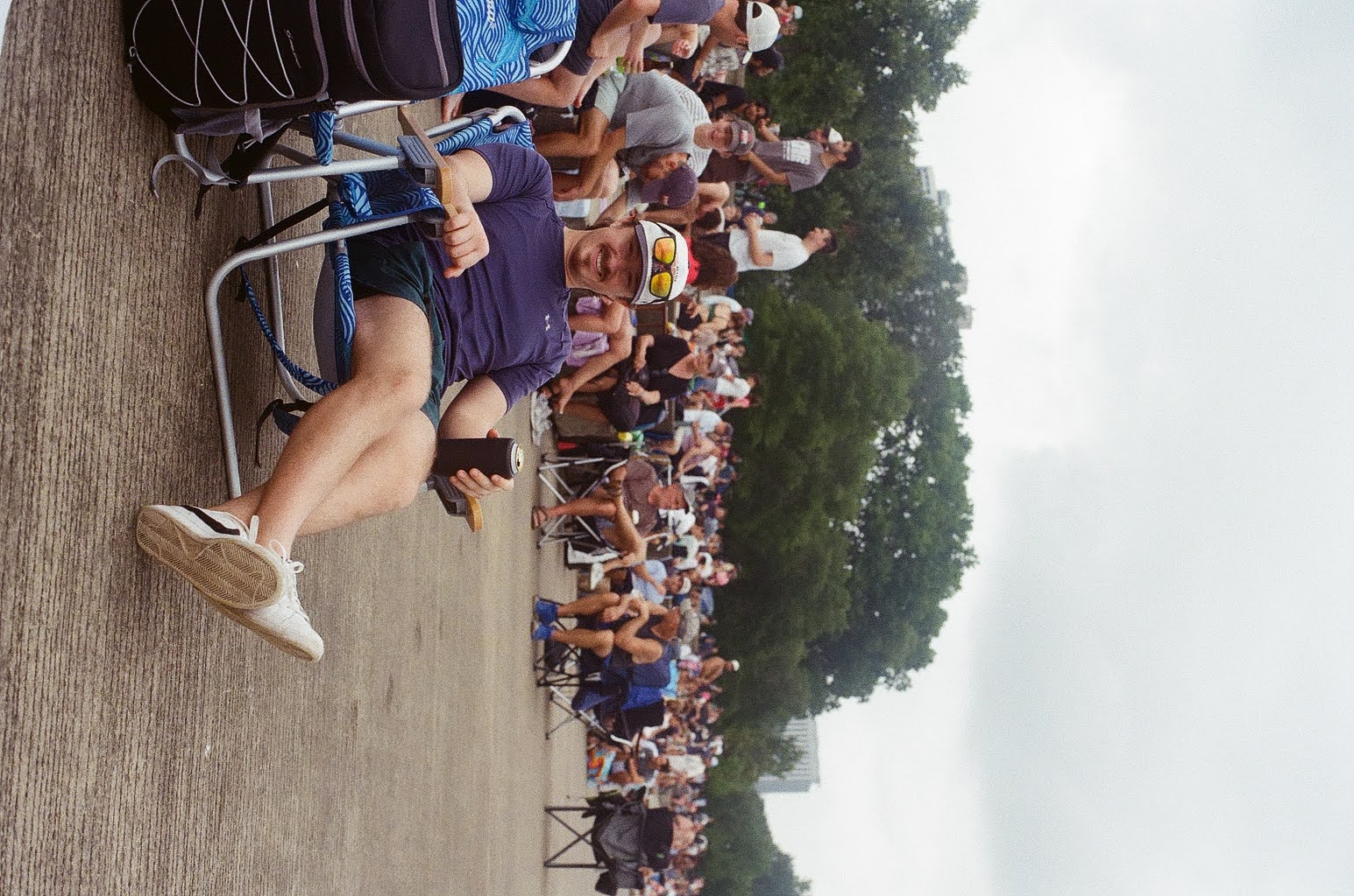 Crowd gathered along the Chicago lakefront